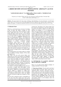 A Brief Review on Electromagnetic Aircraft Launch System