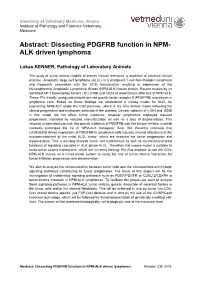 Abstract: Dissecting PDGFRB Function in NPM- ALK Driven Lymphoma