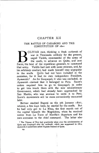 Chapter Xii the Battle of Carabobo and the Constitution of 1821