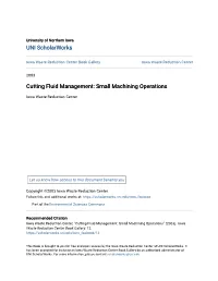 Cutting Fluid Management: Small Machining Operations
