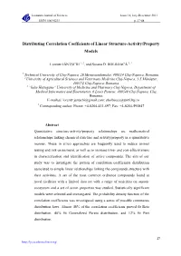Distributing Correlation Coefficients of Linear Structure-Activity/Property Models