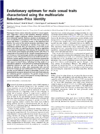 Evolutionary Optimum for Male Sexual Traits Characterized Using the Multivariate Robertson–Price Identity