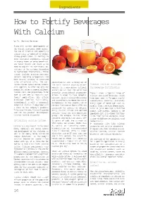 How to Fortify Beverages with Calcium by Dr