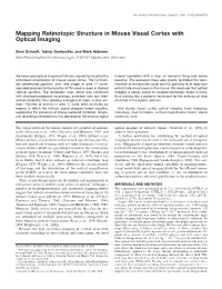 Mapping Retinotopic Structure in Mouse Visual Cortex with Optical Imaging