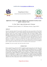 WQI) for the Assessment of Surface Water Quality (Ambazari Lake