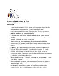 Research Update -- June 18, 2020