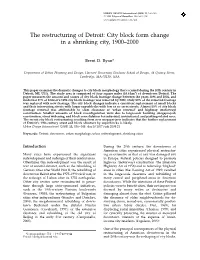 The Restructuring of Detroit: City Block Form Change in a Shrinking City, 1900–2000