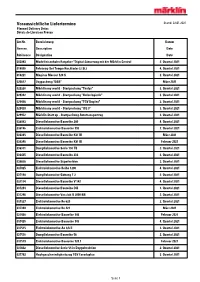 Voraussichtliche Liefertermine Stand: 22.01.2021 Planned Delivery Dates Délais De Livraison Prévus