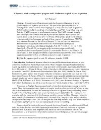 1 a Japanese Pitch Accent Practice Program and L1 Influence on Pitch
