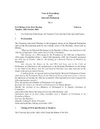 1 Votes & Proceedings of the Sixteenth Parliament No. 1 First Sitting