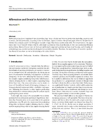Affirmation and Denial in Aristotle's De Interpretatione