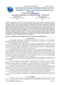 Anomaly Detection in Data Mining: a Review Jagruti D