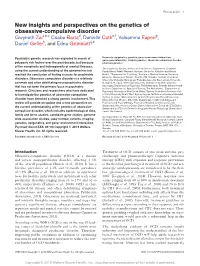 New Insights and Perspectives on the Genetics of Obsessive-Compulsive