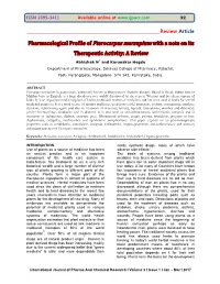 Pharmacological Profile of Pterocarpus Marsupium with a Note on Its Therapeutic Activity: a Review