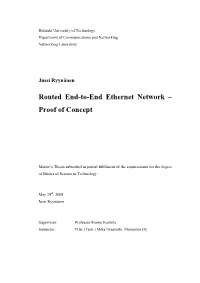 Routed End-To-End Ethernet Network – Proof of Concept