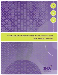 Storage Networking Industry Association 2009 Annual Report Table of Contents