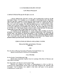 TANNER BIBLIOGRAPHY.Rtf