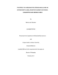 The Effect of a Neuroactive Steroid Analog and An