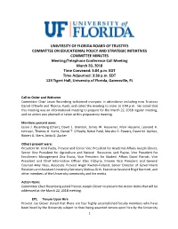 University of Florida Board of Trustees Committee On