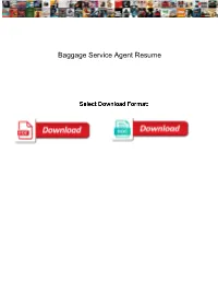 Baggage Service Agent Resume
