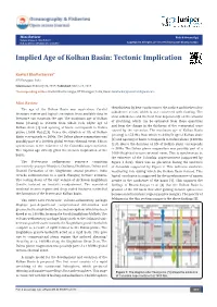 Implied Age of Kolhan Basin: Tectonic Implication