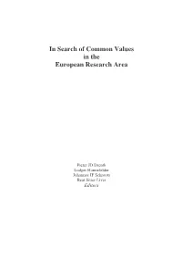 In Search of Common Values in the European Research Area
