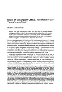 Issues in the English Critical Reception of the Three-Cornered Hat *