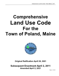 Land Use Code - Poland, Maine 2021
