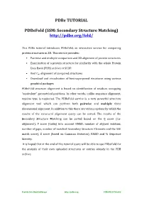 Pdbefold Tutorial Tutorial Pdbefold Can May Be Accessed from Multiple Locations on the Pdbe Website