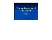 The Authenticity of the Qur'an