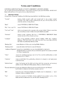 UMB Terms and Conditions