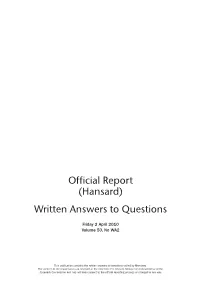 Written Answers to Questions