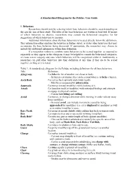 A Standardized Ethogram for the Felidae: User Guide
