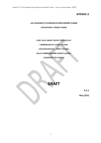 A14 Cambridge to Huntingdon Improvement Scheme – Joint Local Impact Report - DRAFT