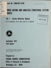 Bridge Rating and Analysis Structural System (BRASS)