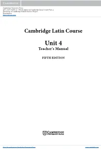 Cambridge Latin Course Unit 4 University of Cambridge School Classics Project Frontmatter More Information
