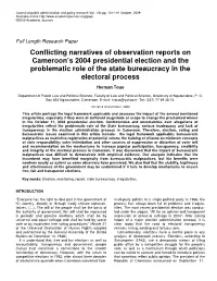 Conflicting Narratives of Observation Reports on Cameroon's 2004