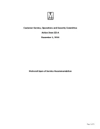 Customer Service, Operations and Security Committee Action Item III-A