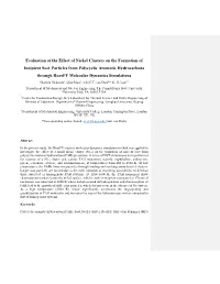 Evaluation of the Effect of Nickel Clusters on the Formation Of