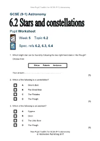 GCSE (9-1) Astronomy Distance Learning