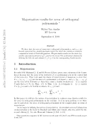Majorization Results for Zeros of Orthogonal Polynomials