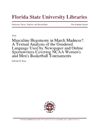 Masculine Hegemony in March Madness? a Textual Analysis of The