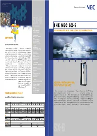 The Nec Sx-6 � Asia Nec Hpc Marketing Supercomputer with Single-Chip Vector Processor Promotion Division