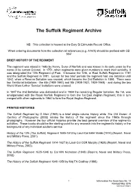 The Suffolk Regiment Archive