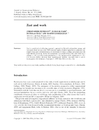 Zest and Work