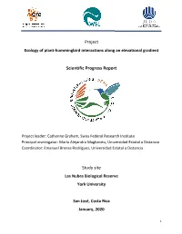 Project Scientific Progress Report Study Site