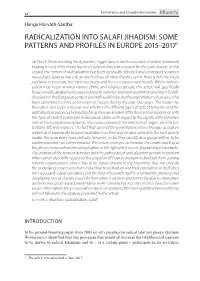 Radicalization Into Salafi Jihadism: Some Patterns and Profiles in Europe 2015–20171