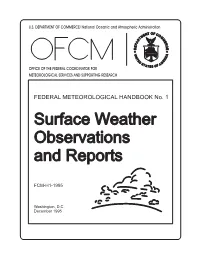 Surface Weather Observations and Reports