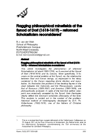 Flagging Philosophical Minefields at the Synod of Dort (1618-1619) – Reformed Scholasticism Reconsidered1