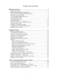 FY 2004 Budget Request Summary